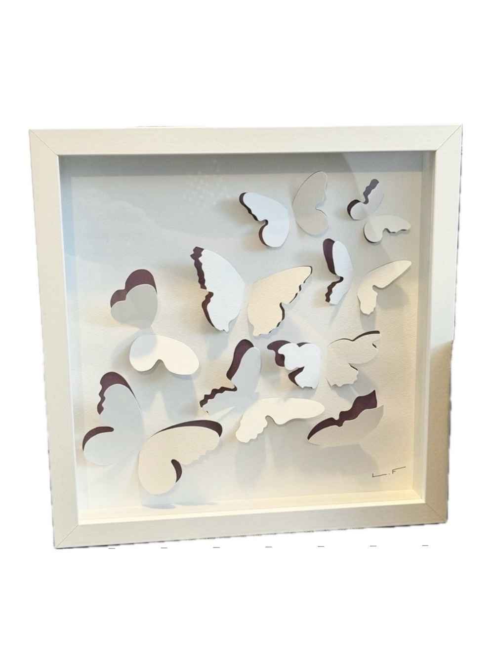 3D Butterfly Wall Art Shadow Box by Lola Fraser Purple & White IKEA OLUNDA